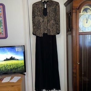 Alex Evenings Pleated Maxi Dress With Matching Blazer